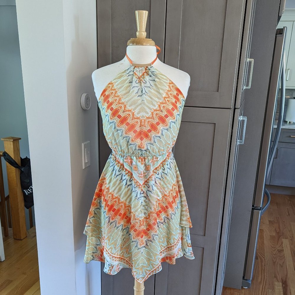 BEBE Flowing Halter Dress - 6P